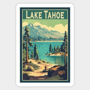 Lake Tahoe National Park Vintage Travel Poster Sticker